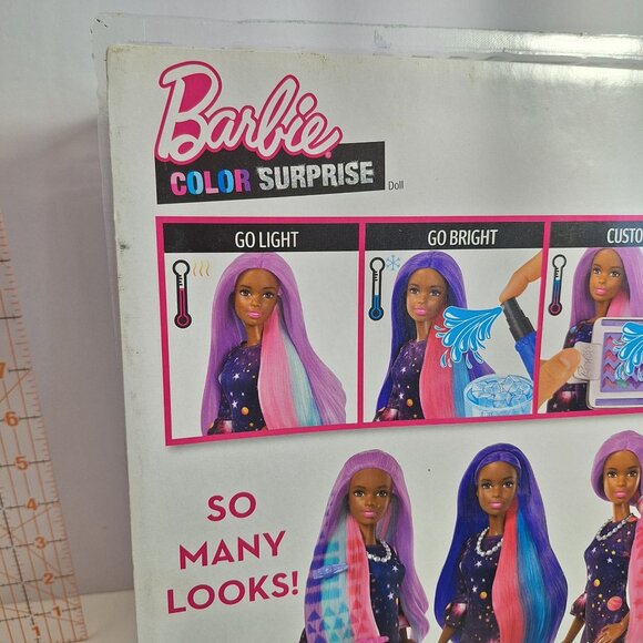 Barbie Color Change Surprise Doll Purple Hair Space Dress Damaged Box - Picture 8 of 12